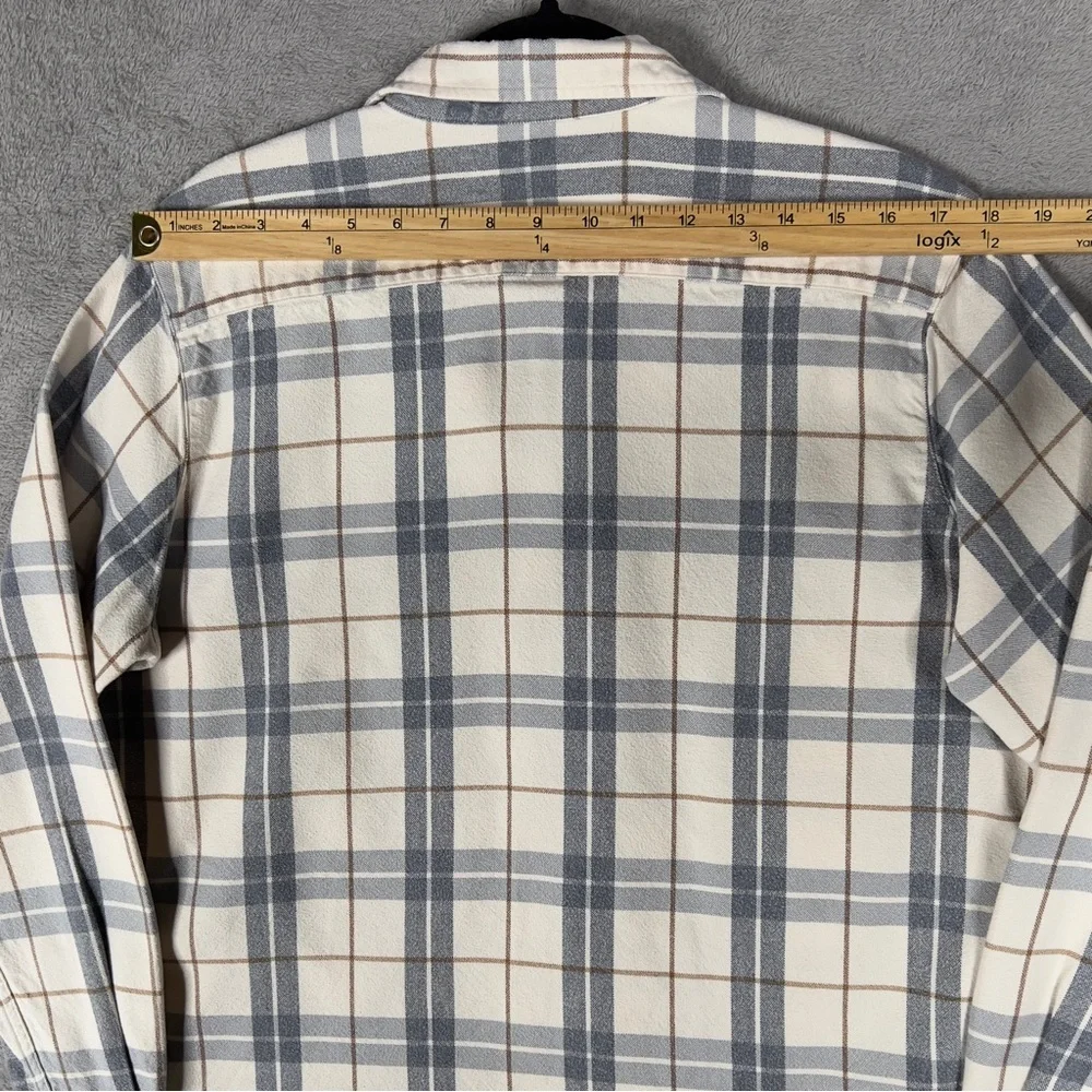 Frank & Eileen Eileen Relaxed Plaid Button Up Shirt Women's Large Cream Gray - Picture 9 of 10